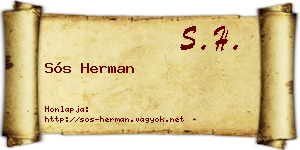 Sós Herman névjegykártya